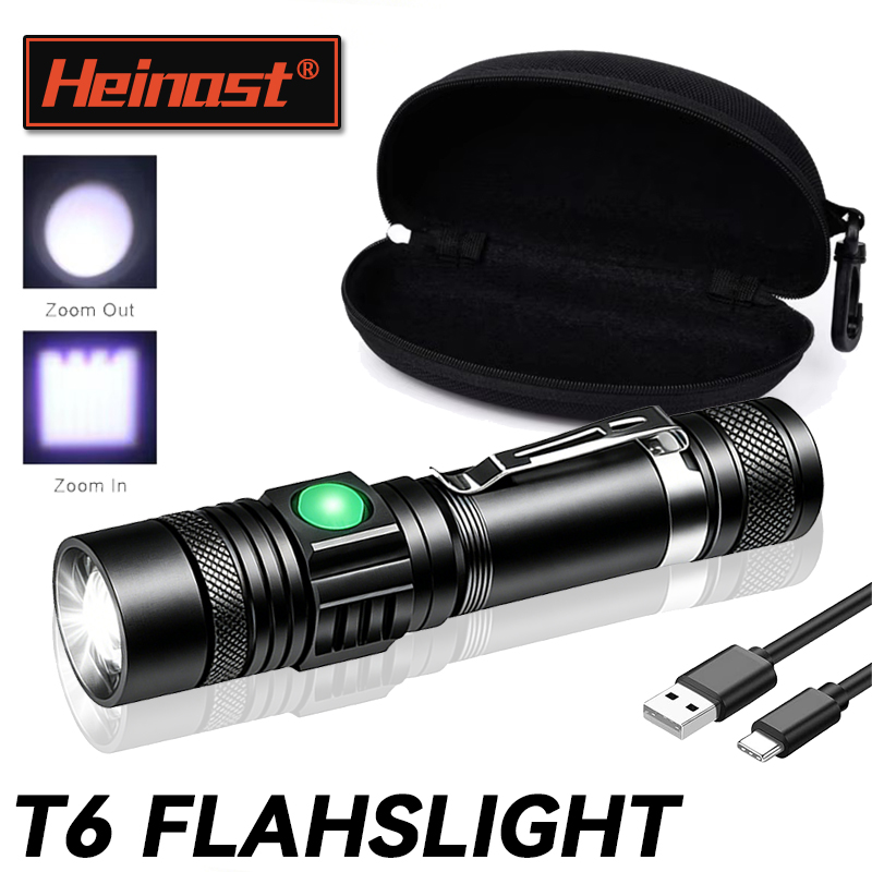 Outdoor Lighting Electric - T6 LED Rechargeable Flashlight,18650 Zoomable Torch,