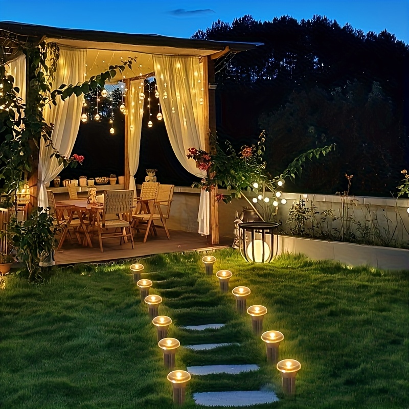 Outdoor Lighting Yard Stakes - 10/20Pcs Solar Pathway Lights, 8 Lighting