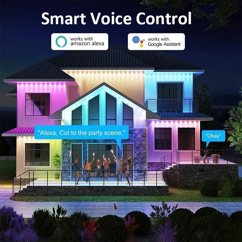Outdoor Lighting For Christmas - Smart RGBIC Outdoor Permanent Lights, APP