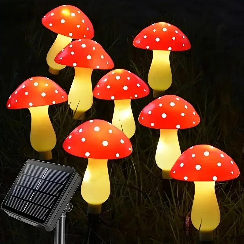 Outdoor Lighting Yard Stakes - 8/12/20 Head Solar Mushroom Lights Stake