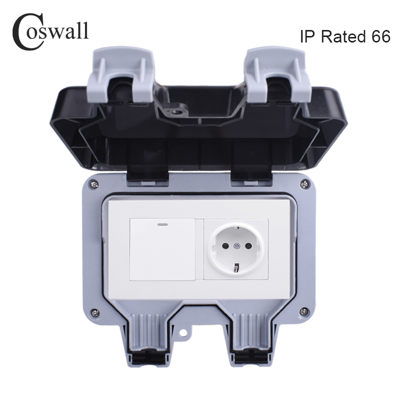 Coswall IP66 Weatherproof Wate - Outdoor Lighting With Outlet 评论和价格