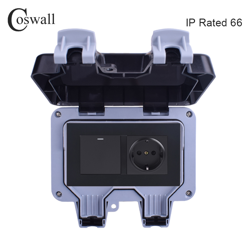 Coswall IP66 Weatherproof Wate - Outdoor Lighting With Outlet 评论和价格