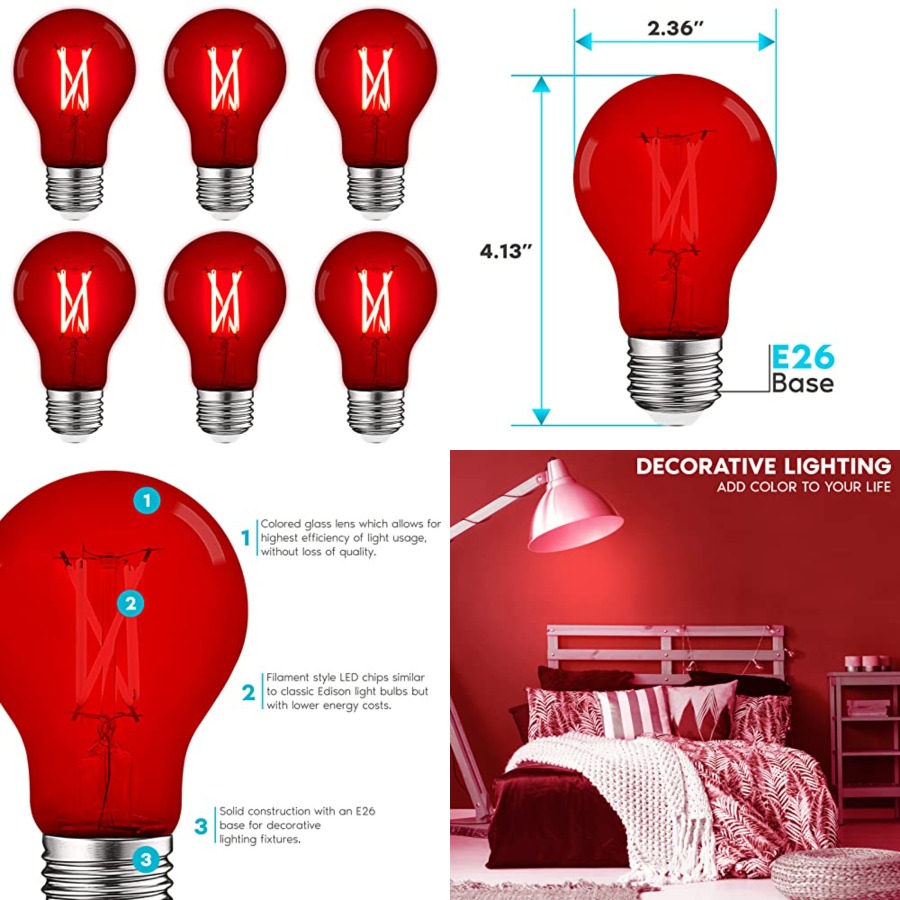 A19 Edison LED Light Bulbs, 4. - Outdoor Lighting Bulbs 评论和价格