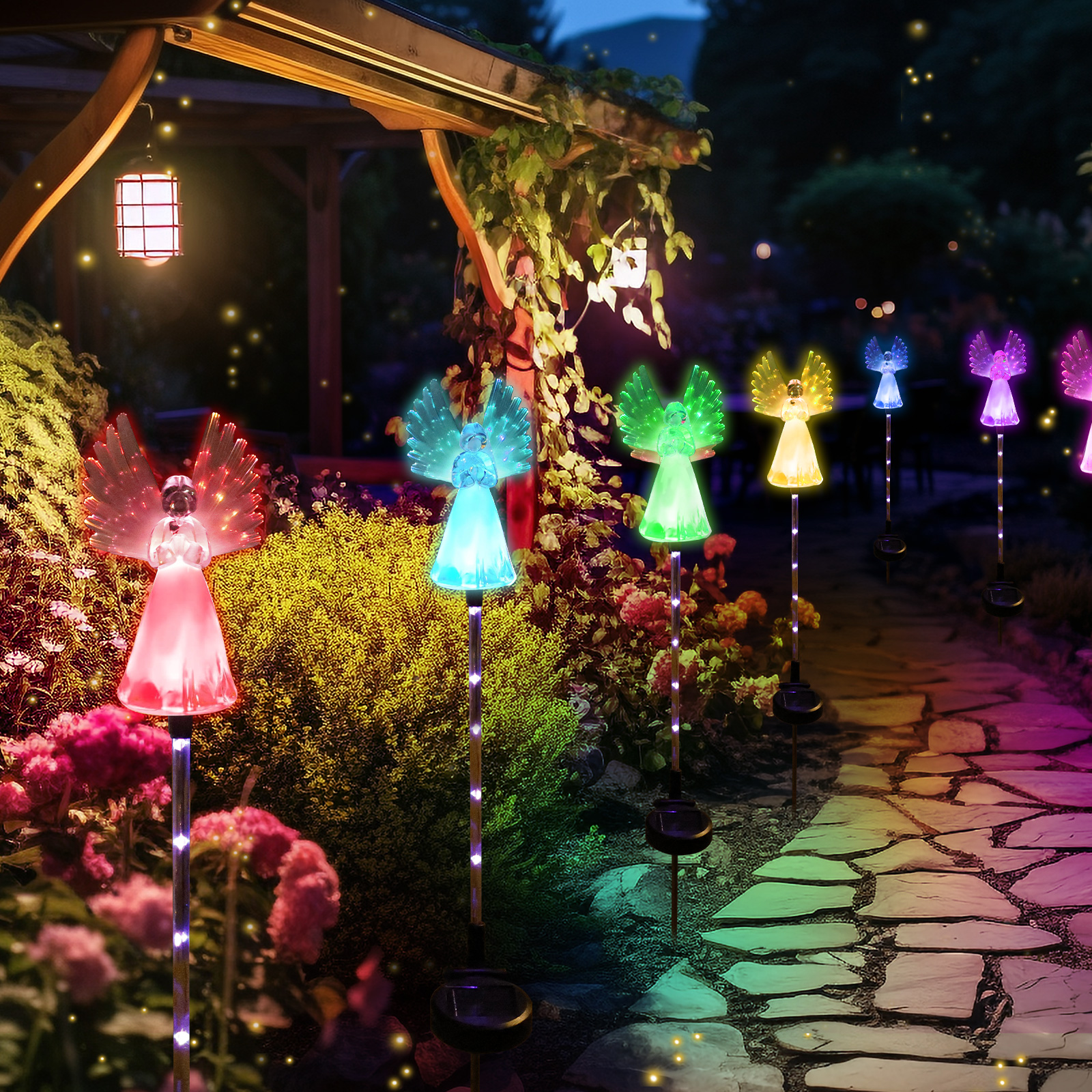 2Pcs Solar Garden Light Angel  - Outdoor Lighting Pathway 评论和价格