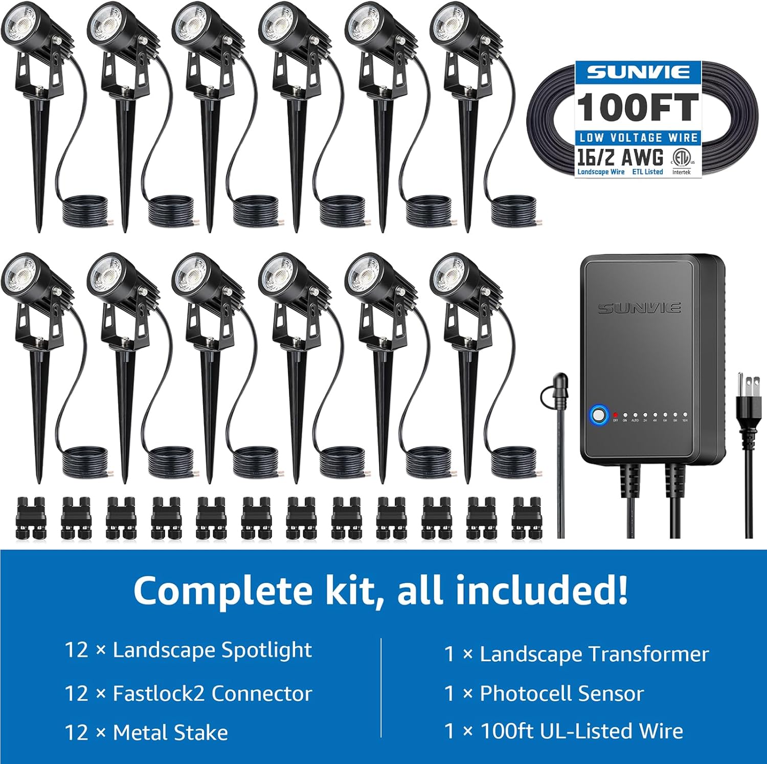 All-in-One LED Low Voltage Lan - Outdoor Lighting Kit With Transformer 评论和价格