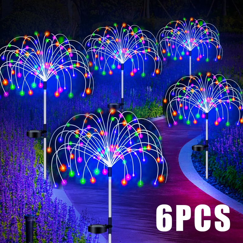 Solar Firework LED Stake Light - Outdoor Lighting Yard Stakes 评论和价格