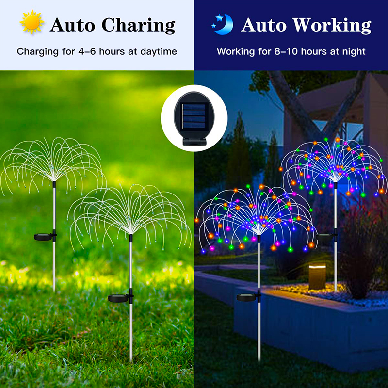 Solar Firework LED Stake Light - Outdoor Lighting Yard Stakes 评论和价格