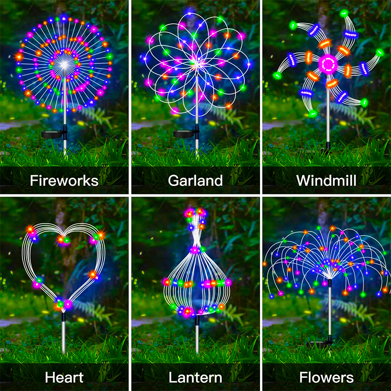 Solar Firework LED Stake Light - Outdoor Lighting Yard Stakes 评论和价格