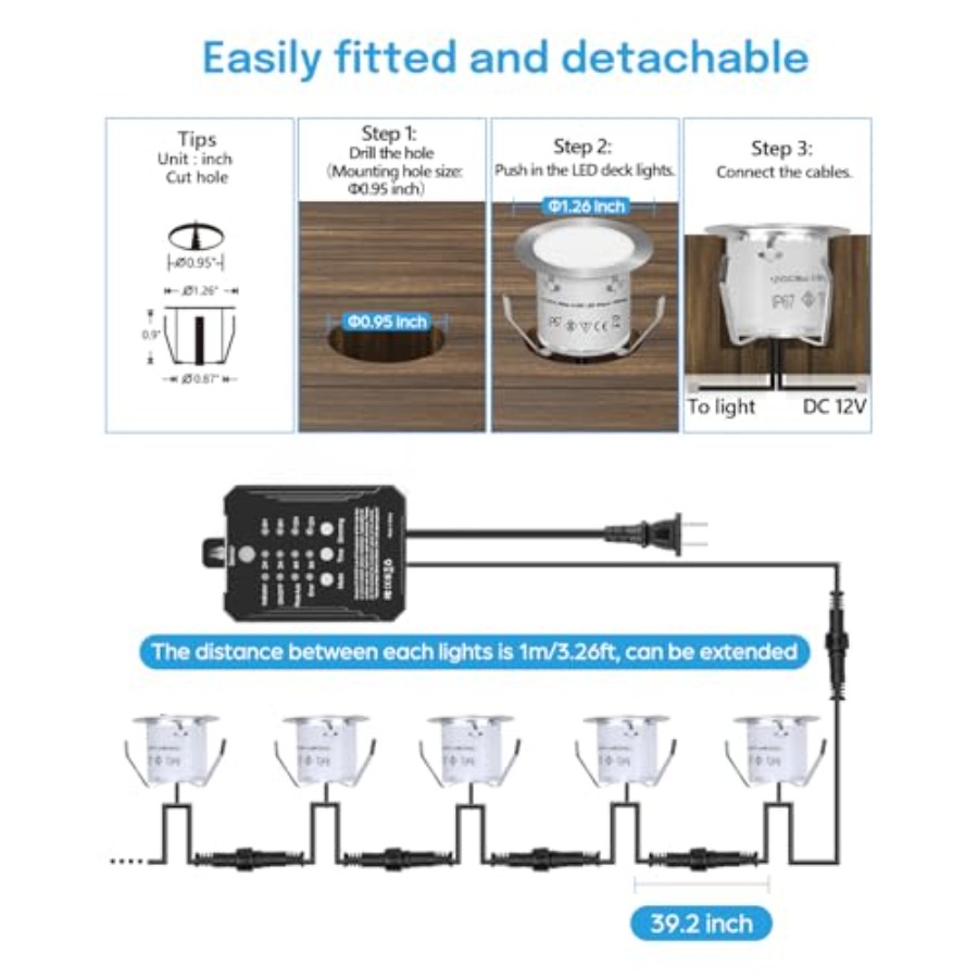 Low Voltage Deck Lights Recess - Outdoor Lighting Kit With Transformer 评论和价格