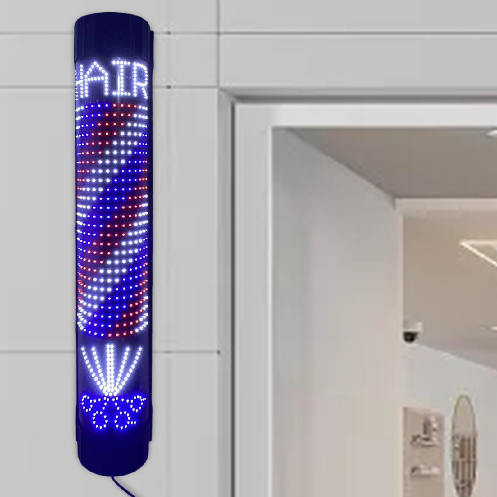 Barber Pole LED Light Rotating - Outdoor Lighting With Outlet 评论和价格