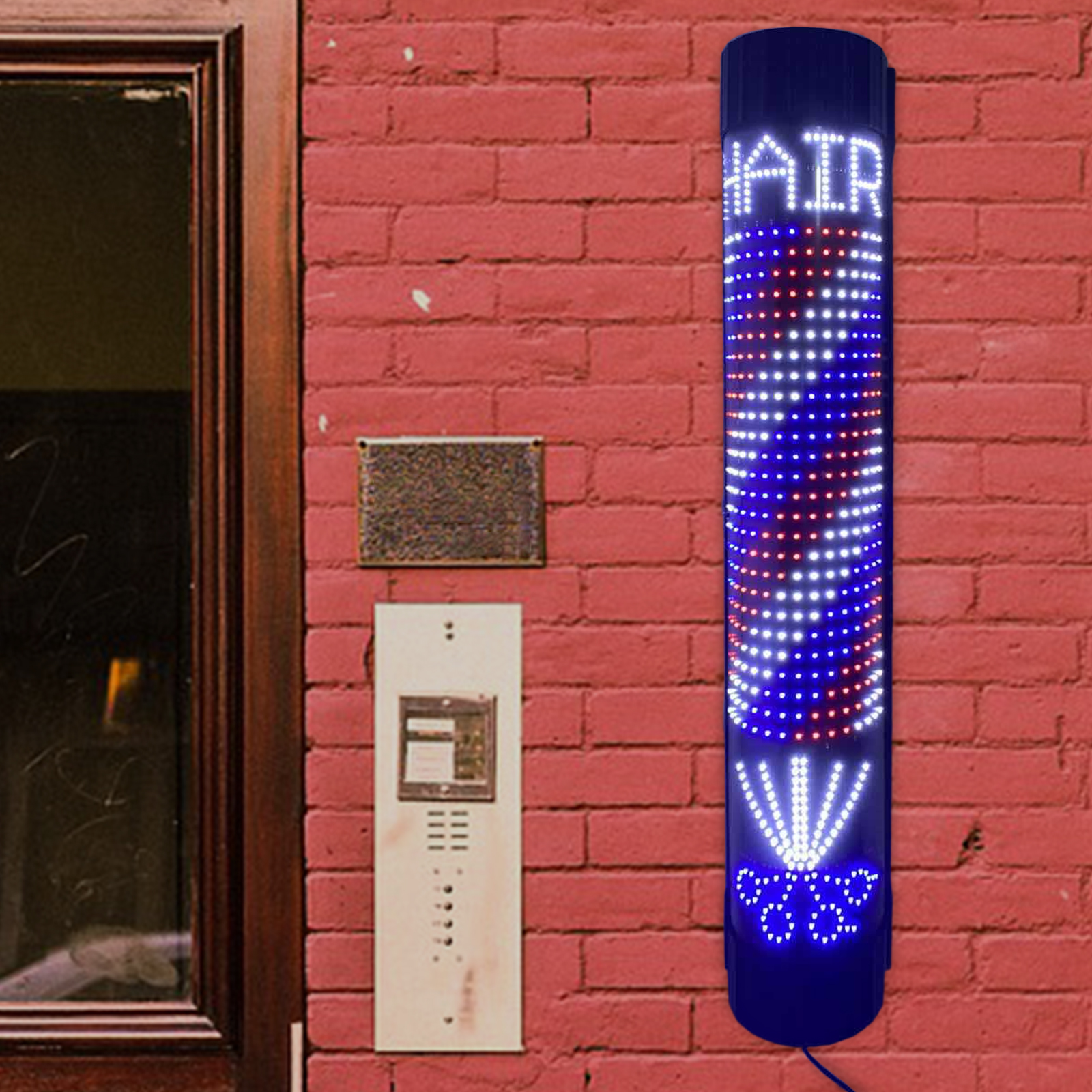 Barber Pole LED Light Rotating - Outdoor Lighting With Outlet 评论和价格
