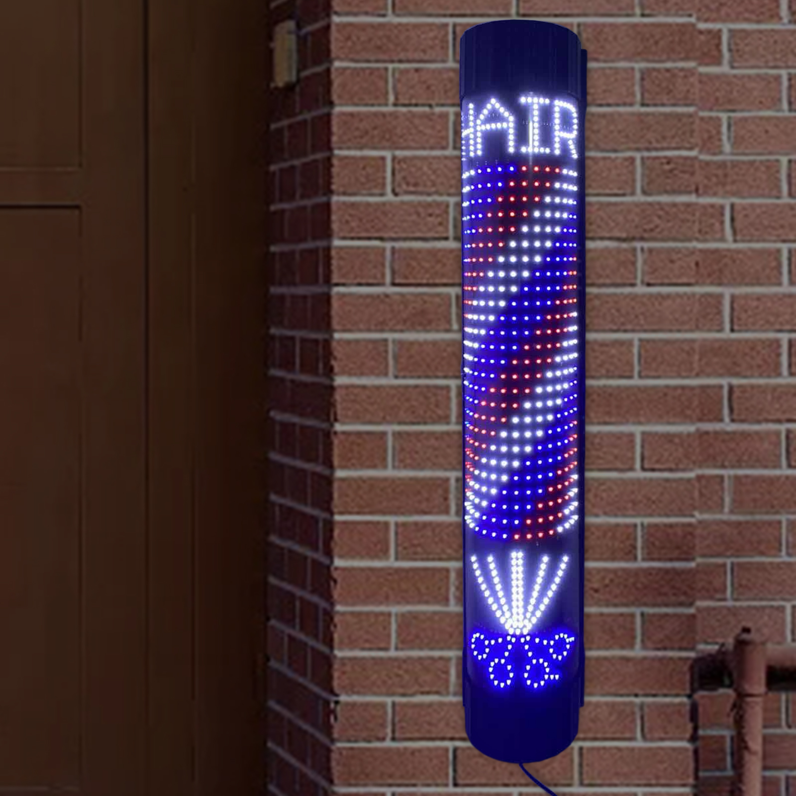 Barber Pole LED Light Rotating - Outdoor Lighting With Outlet 评论和价格