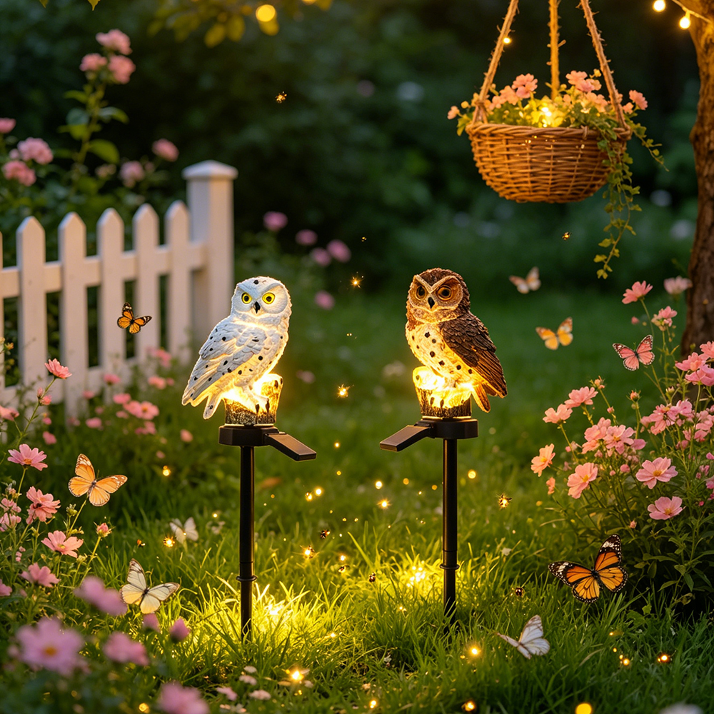 Owl Solar Light, Resin Owl Gro - Outdoor Lighting Electric 评论和价格