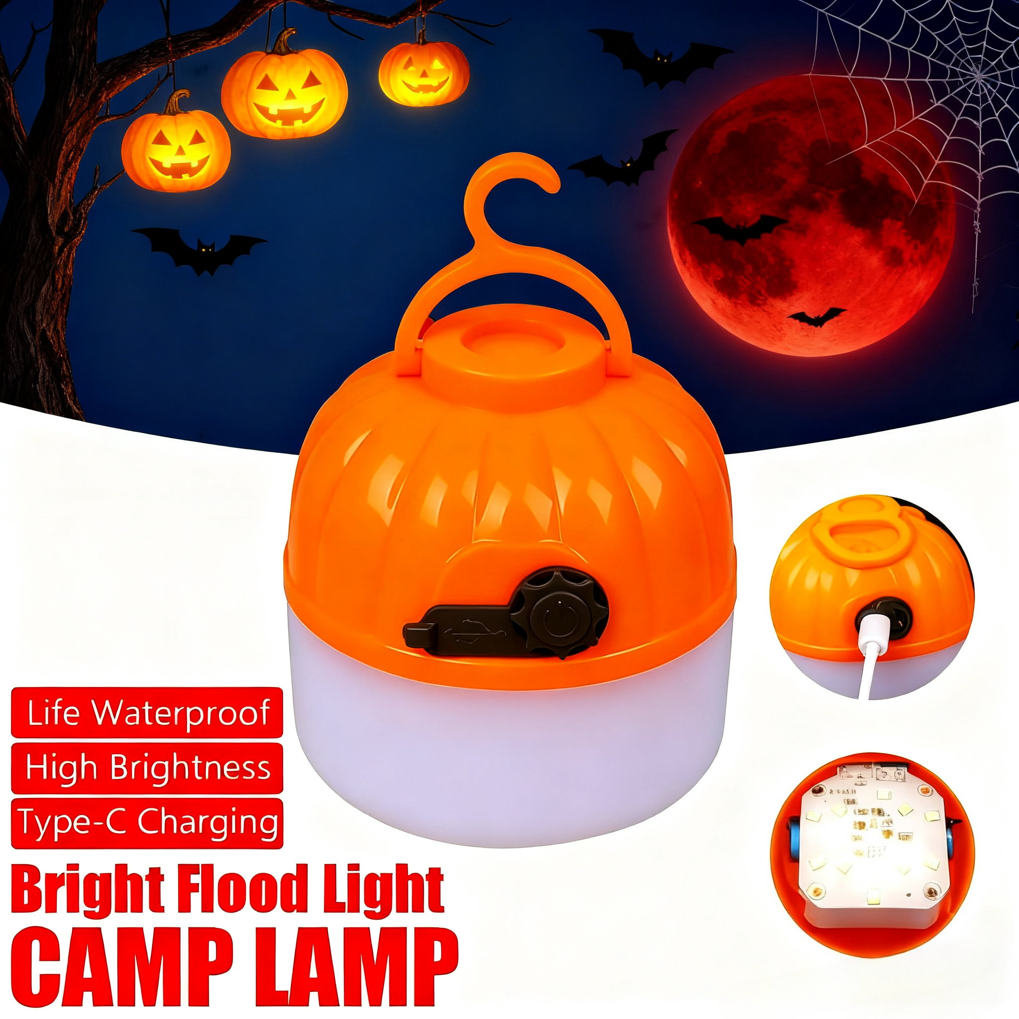 Mini Portable Halloween Pumpki - Outdoor Lighting Usb 评论和价格