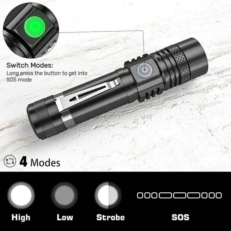 T6 LED Rechargeable Flashlight - Outdoor Lighting Electric 评论和价格
