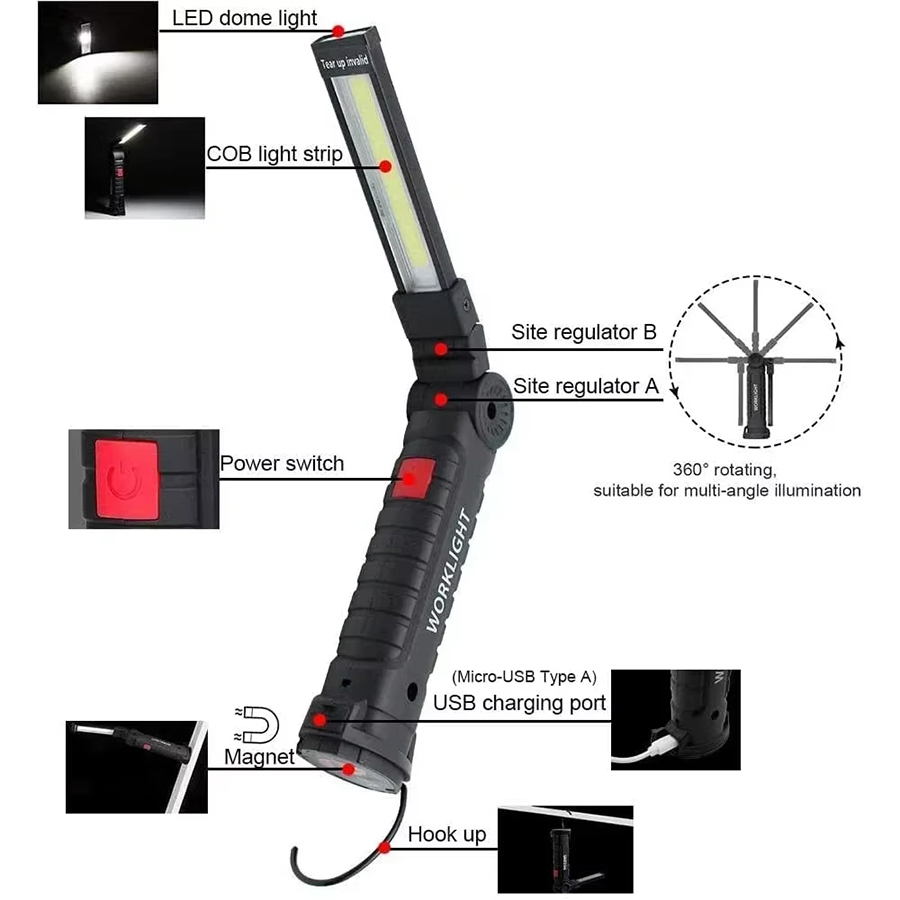Portable LED Flashlight with M - Outdoor Lighting Electric 评论和价格