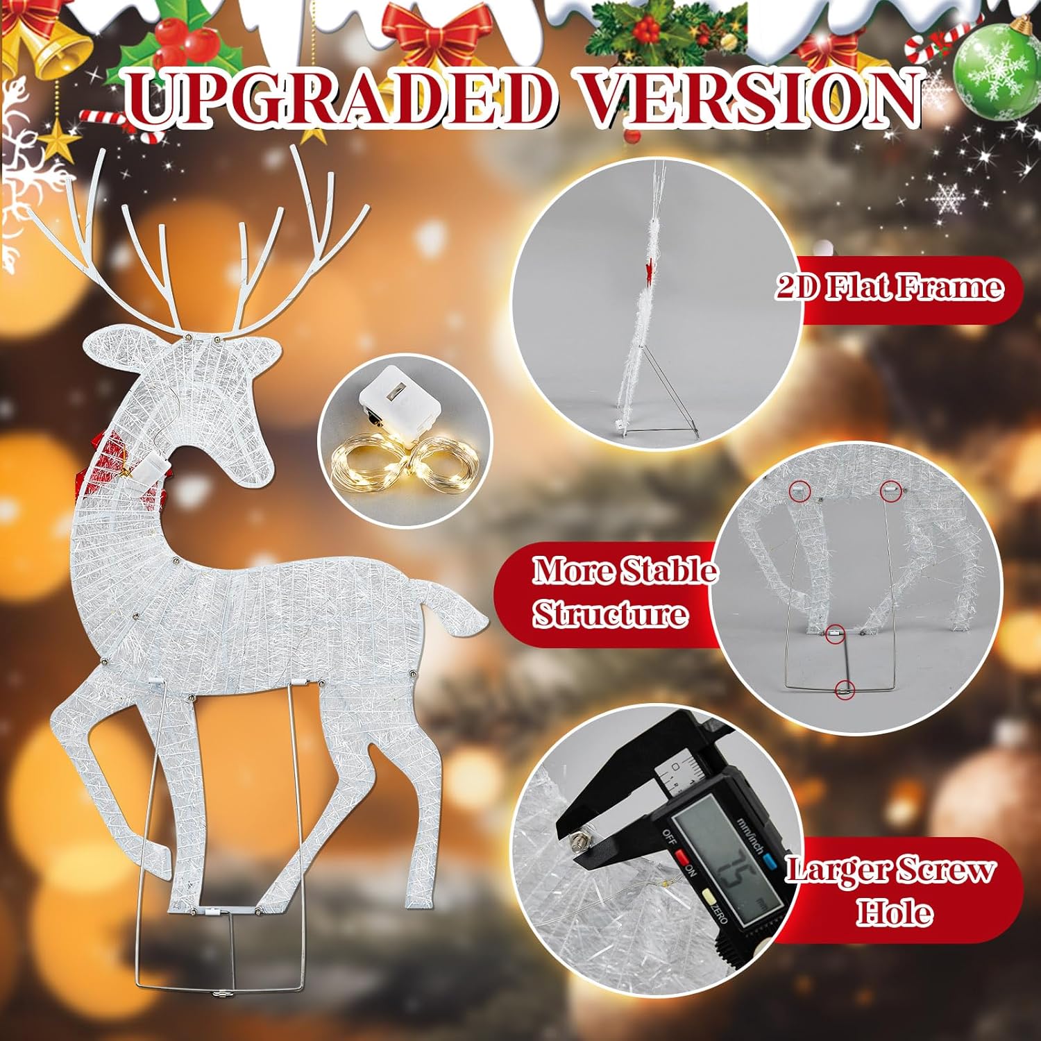 2D Lighted Reindeer Christmas  - Outdoor Lighting For Christmas 评论和价格