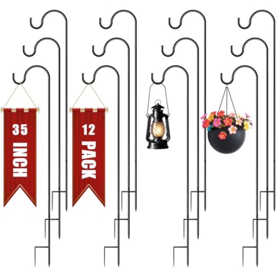 Shepherds Hooks for Outdoor Ga - Solar Lantern Hanging 评论和价格