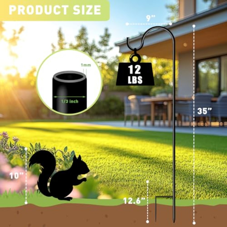 Shepherds Hooks for Outdoor Ga - Solar Lantern Hanging 评论和价格