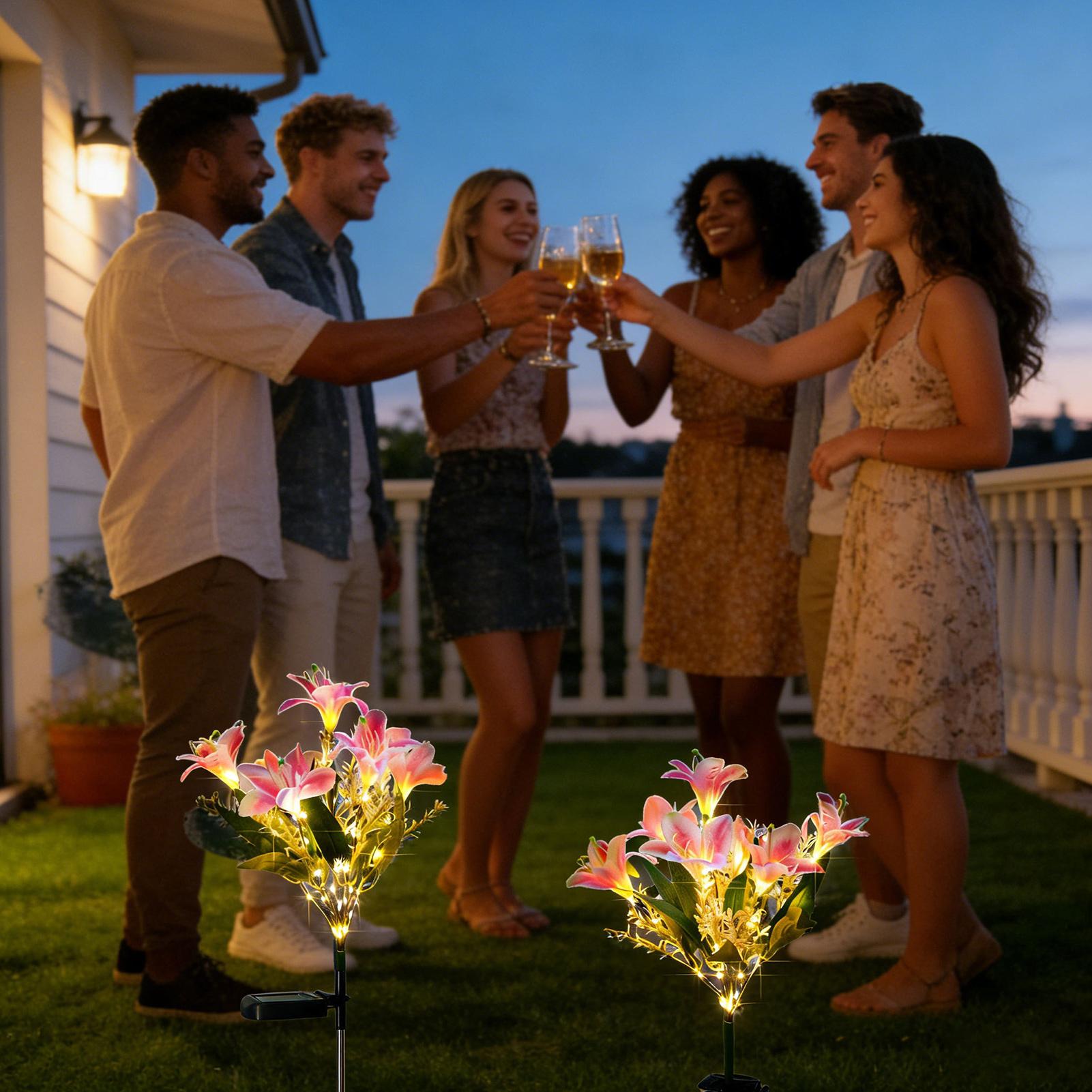 Solar Flower Lights Outdoor 7  - Outdoor Lighting Yard Stakes 评论和价格