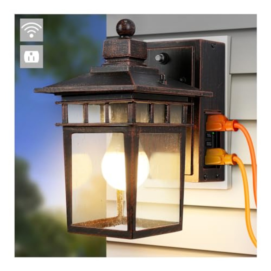 Outdoor Light with GFCI Outlet - Outdoor Lighting With Outlet 评论和价格