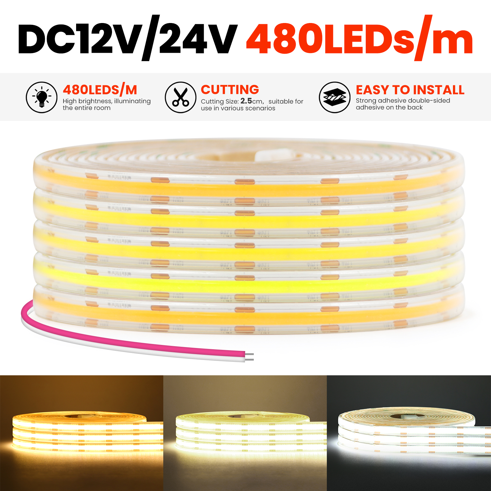 IP67 COB LED Strip Light DC 12 - Pond Light Submersible 评论和价格