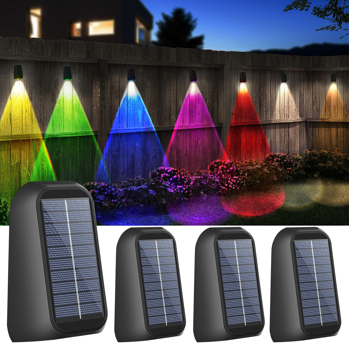 Solar Wall Lamp Solar Fence Li - Outdoor Lighting With Outlet 评论和价格