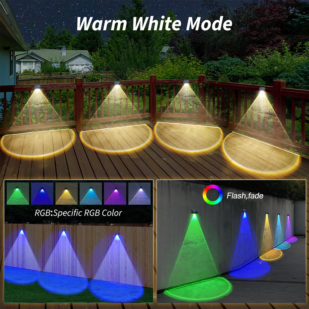 Solar Wall Lamp Solar Fence Li - Outdoor Lighting With Outlet 评论和价格
