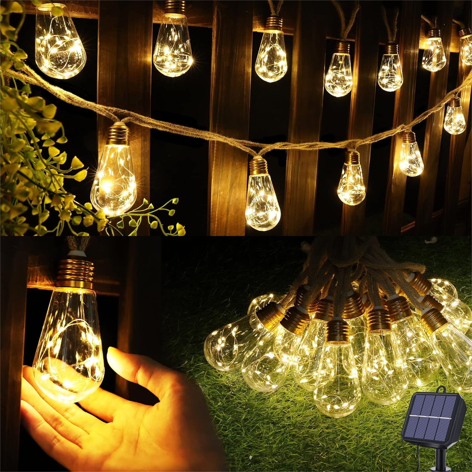 Solar Outdoor String Lights 20 - Outdoor Lighting Bulbs 评论和价格