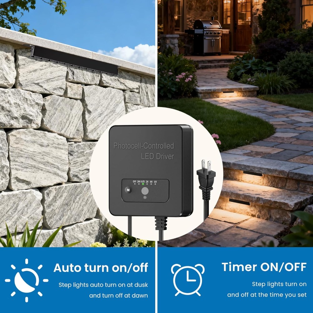 8 Inch Retaining Wall Lights,  - Outdoor Lighting Kit With Transformer 评论和价格