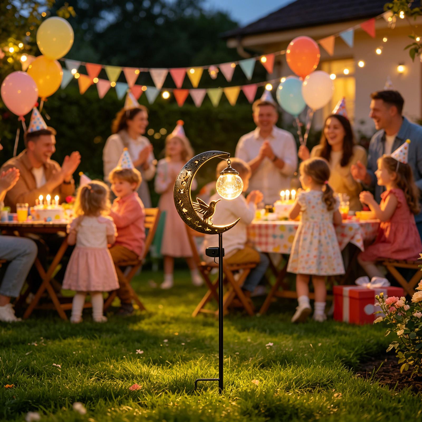 Solar Garden Stake Lights Moon - Outdoor Lighting Yard Stakes 评论和价格