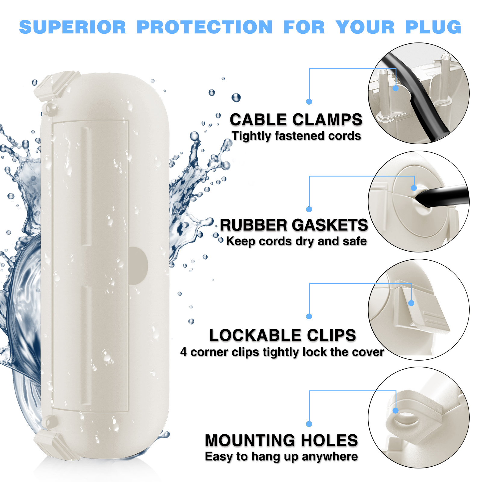 2 Pack Waterproof Outdoor Conn - Outdoor Lighting With Outlet 评论和价格
