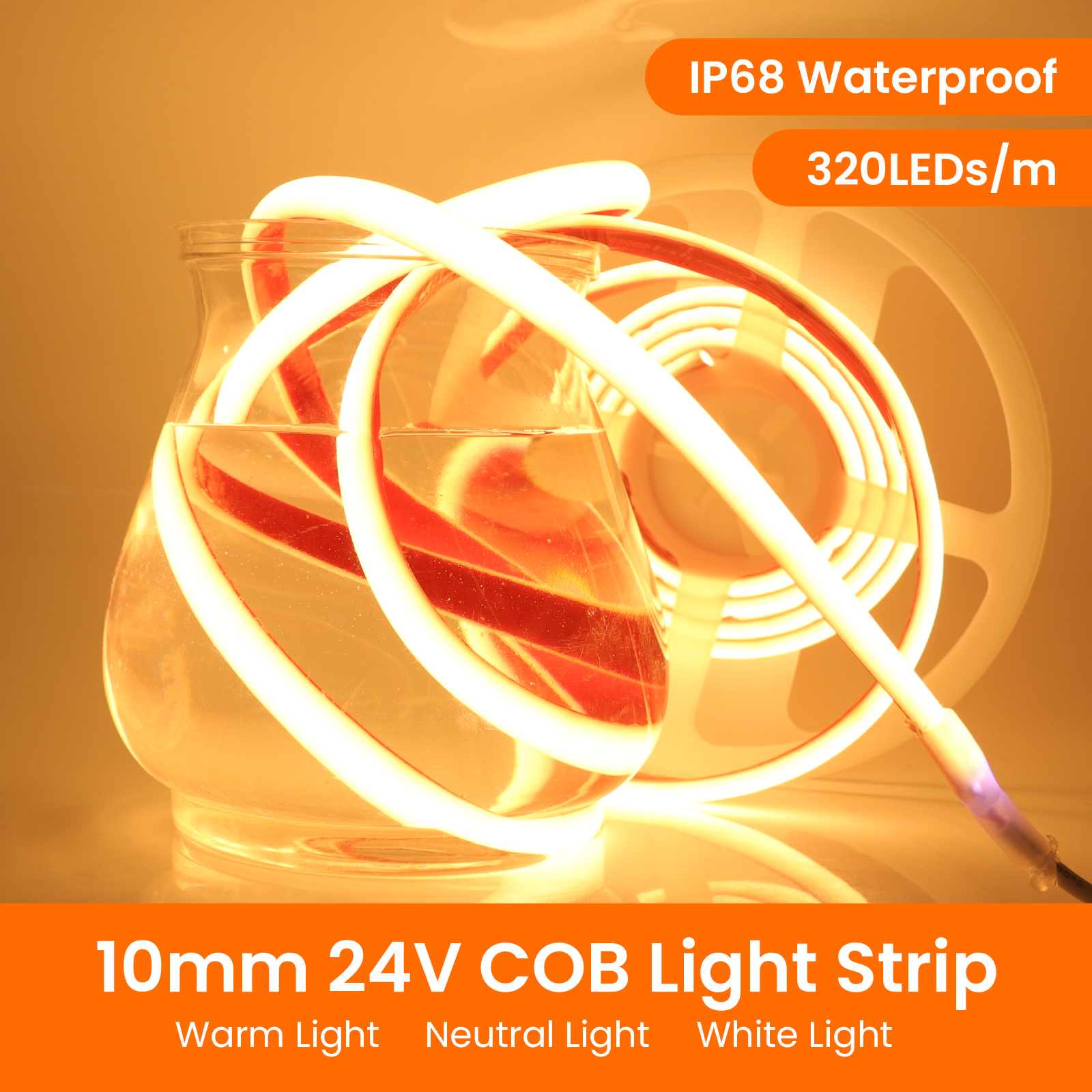 IP68 Waterproof COB LED Strip  - Pond Light Submersible 评论和价格