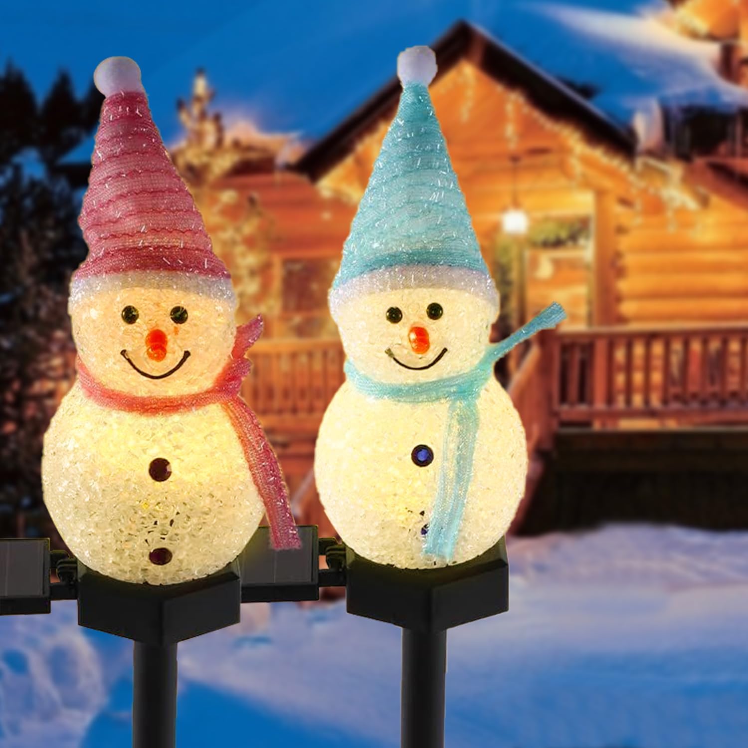 A set of four-piece solar snow - Outdoor Lighting For Christmas 评论和价格