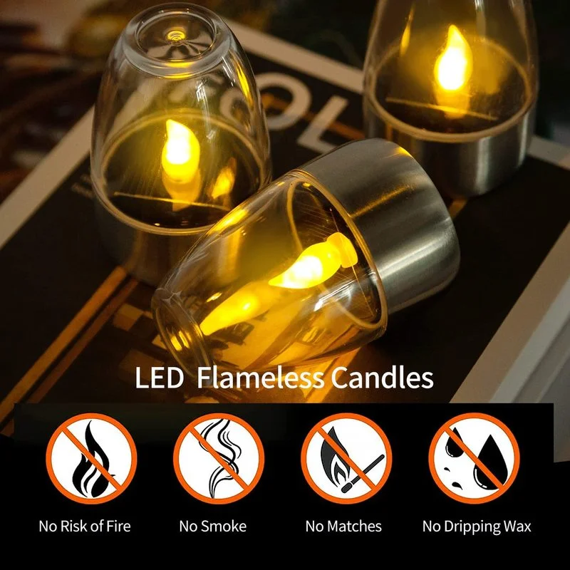 LED Solar Candles Light Flamel - Lighting Wedding Outdoor 评论和价格