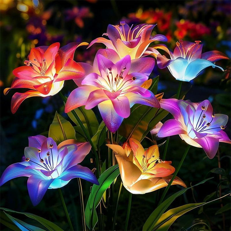 Solar Flower Lights Waterproof - Outdoor Lighting Yard Stakes 评论和价格