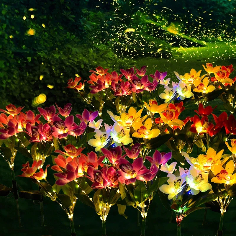 Solar Flower Lights Waterproof - Outdoor Lighting Yard Stakes 评论和价格