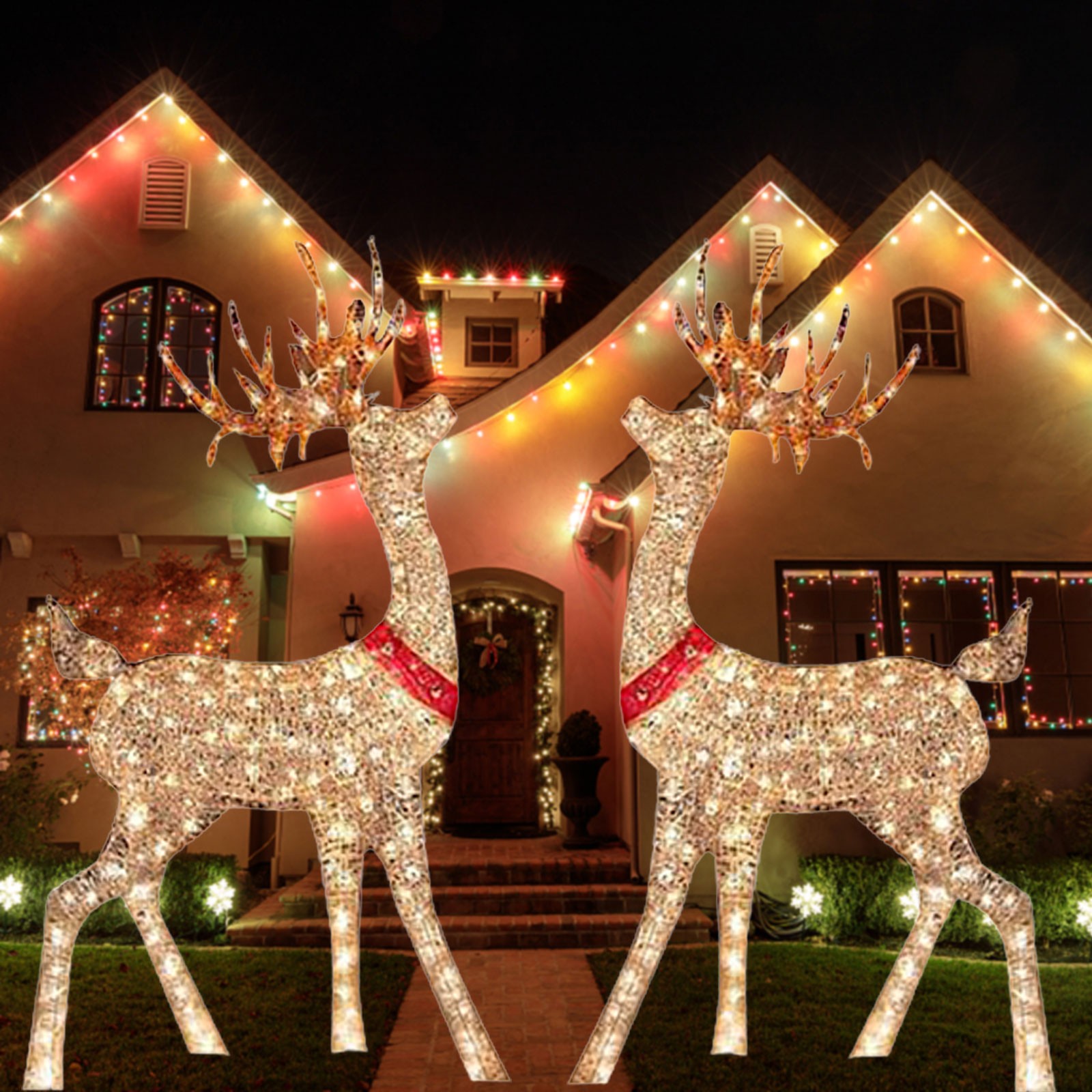 Lighted Christmas Decoration D - Outdoor Lighting Yard Stakes 评论和价格