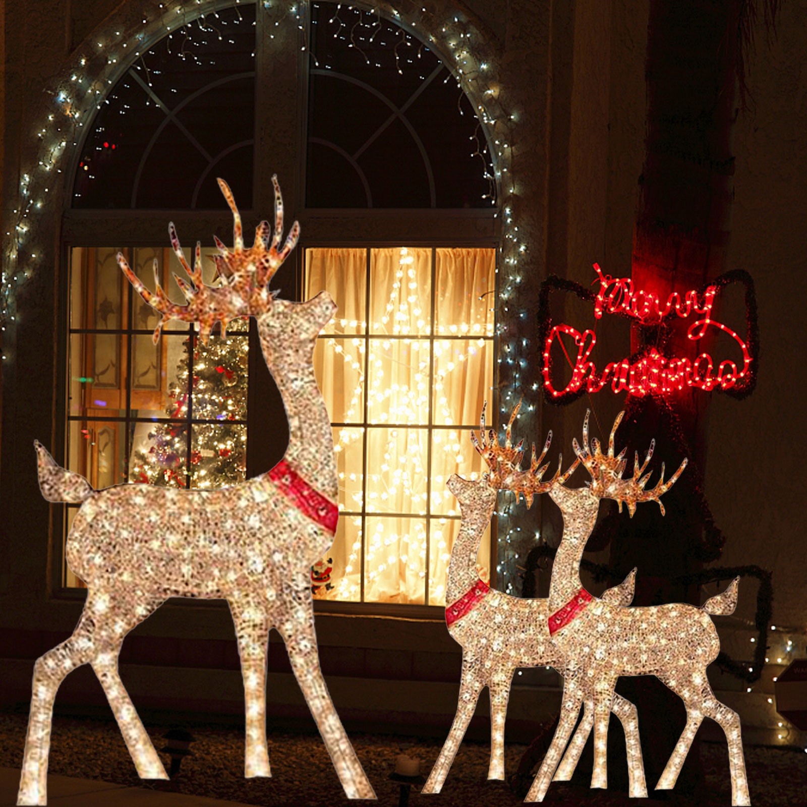 Lighted Christmas Decoration D - Outdoor Lighting Yard Stakes 评论和价格