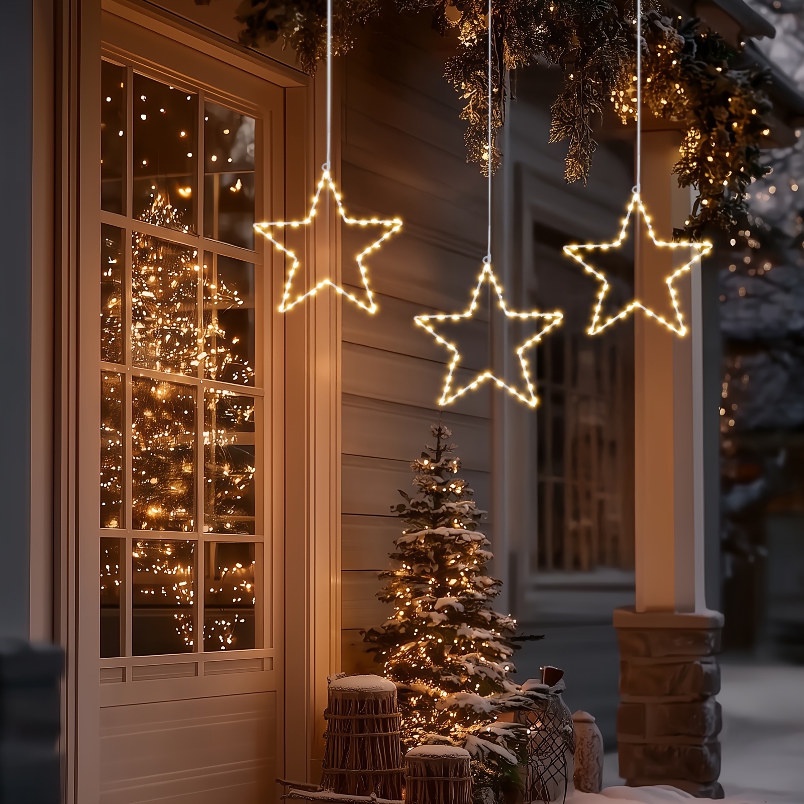 6/3pcs Battery Operated Hangin - Outdoor Lighting For Christmas 评论和价格