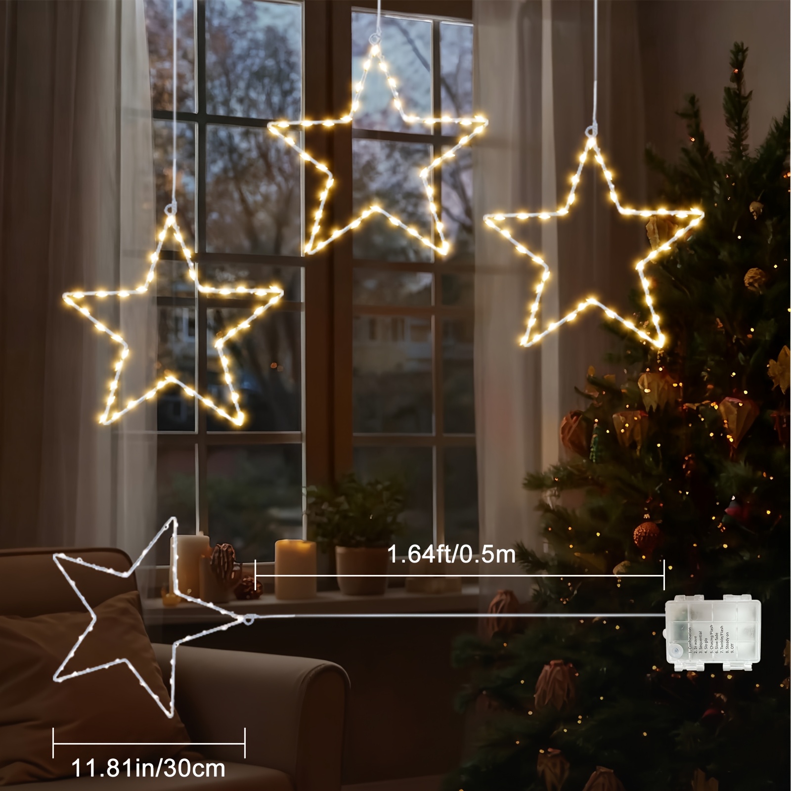 6/3pcs Battery Operated Hangin - Outdoor Lighting For Christmas 评论和价格