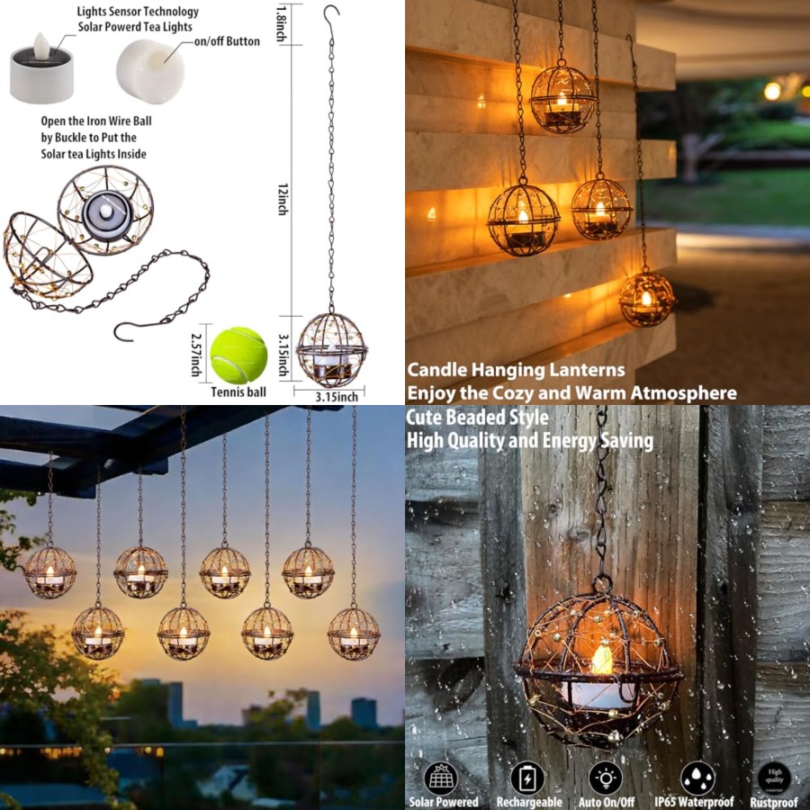 Outdoor Solar Hanging Lanterns - Solar Lantern Hanging 评论和价格