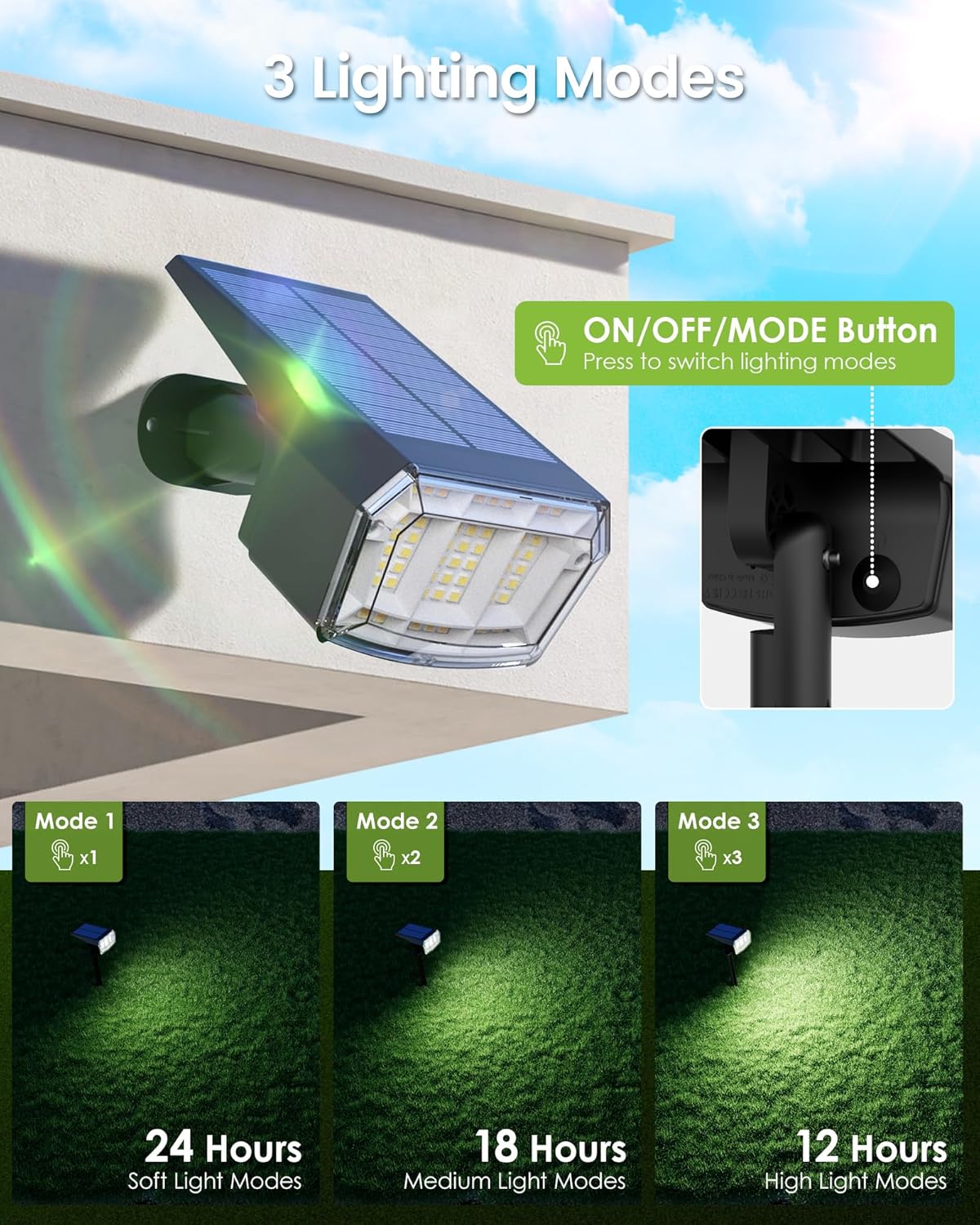Solar Spot Lights Outdoor IP67 - Outdoor Lighting Pathway 评论和价格