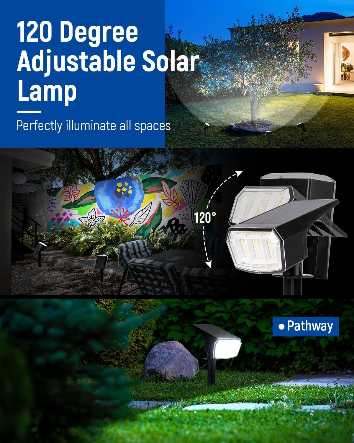 Solar Spot Lights Outdoor IP67 - Outdoor Lighting Pathway 评论和价格