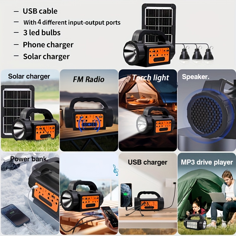 Solar Rechargeable Camping Lig - Outdoor Lighting Usb 评论和价格