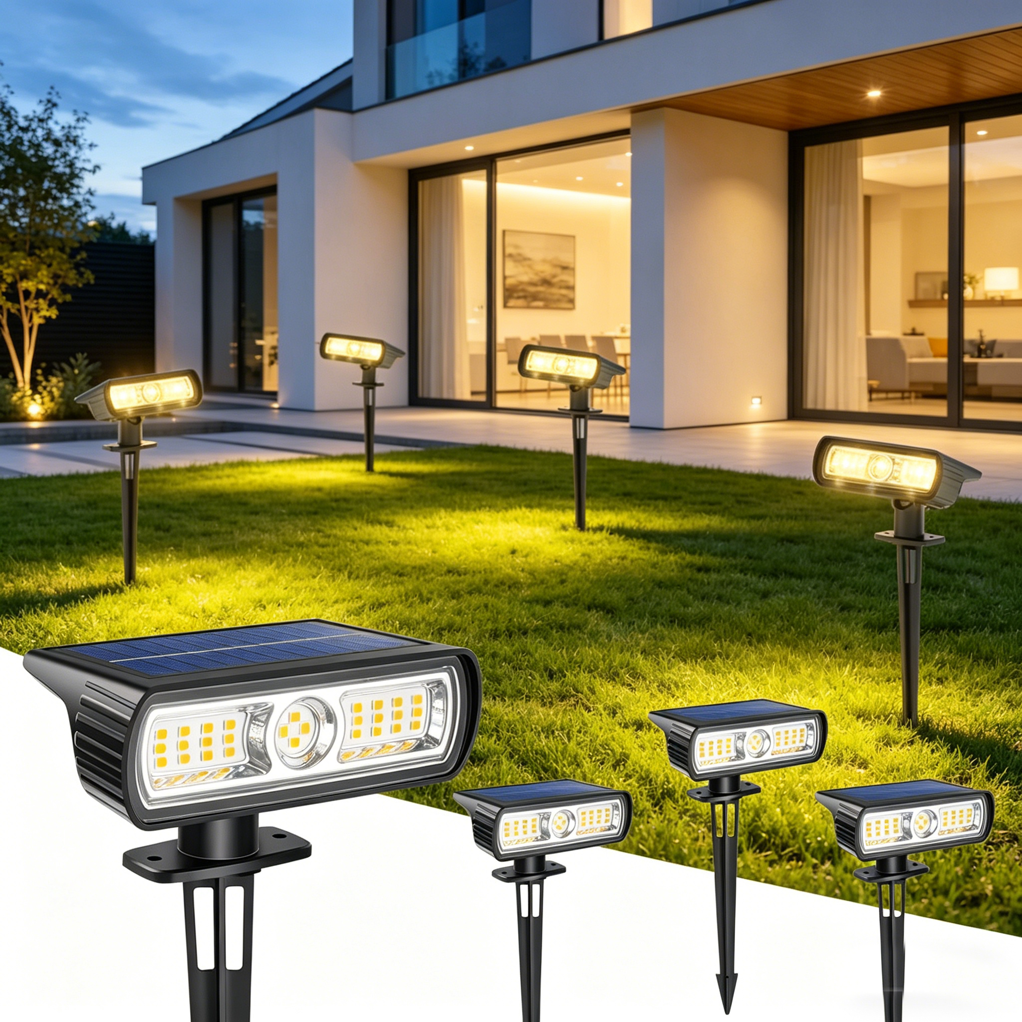 4 Pack Solar Landscape Spot Li - Outdoor Lighting Pathway 评论和价格