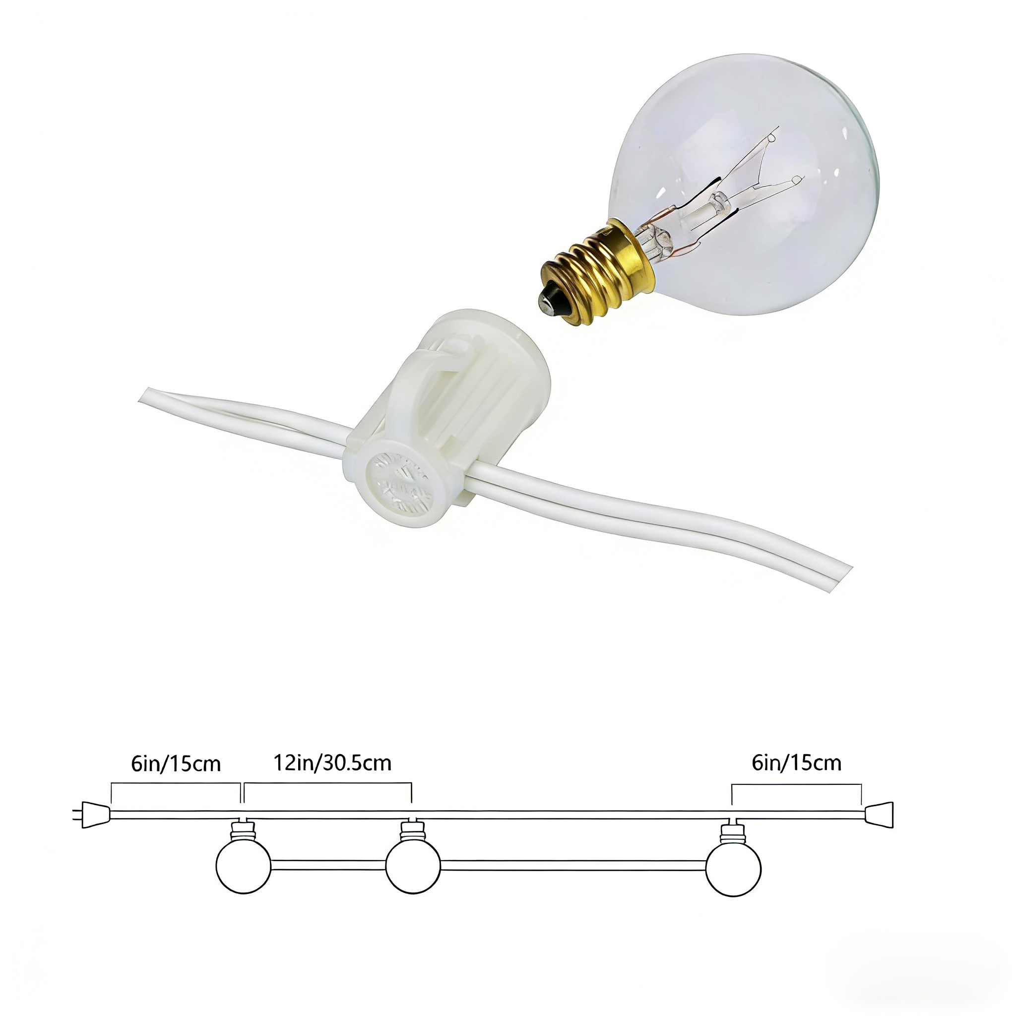 Vintage G40 Clear Bulb String  - Lighting Wedding Outdoor 评论和价格