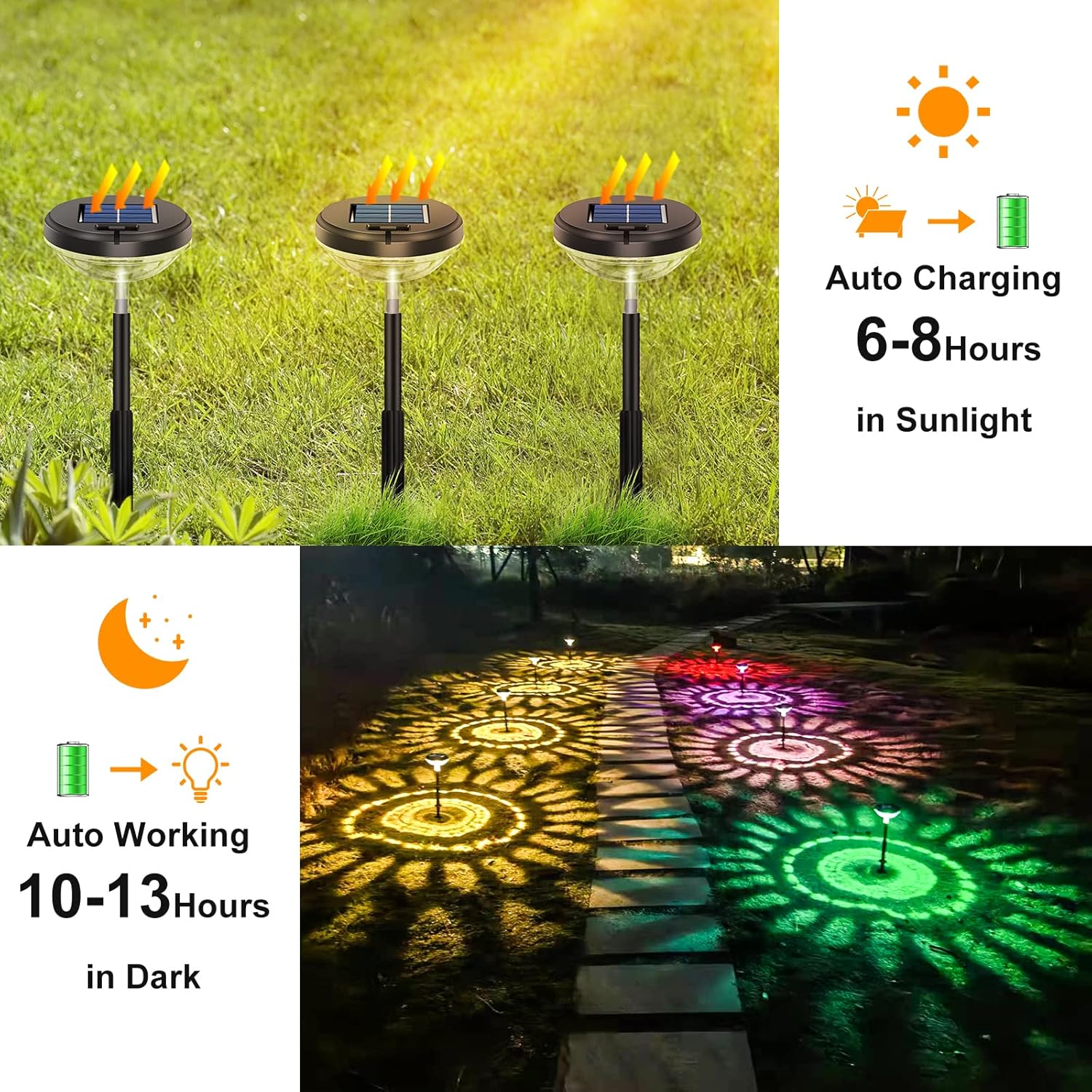 6 Pack Solar Pathway Lights wi - Outdoor Lighting Pathway 评论和价格