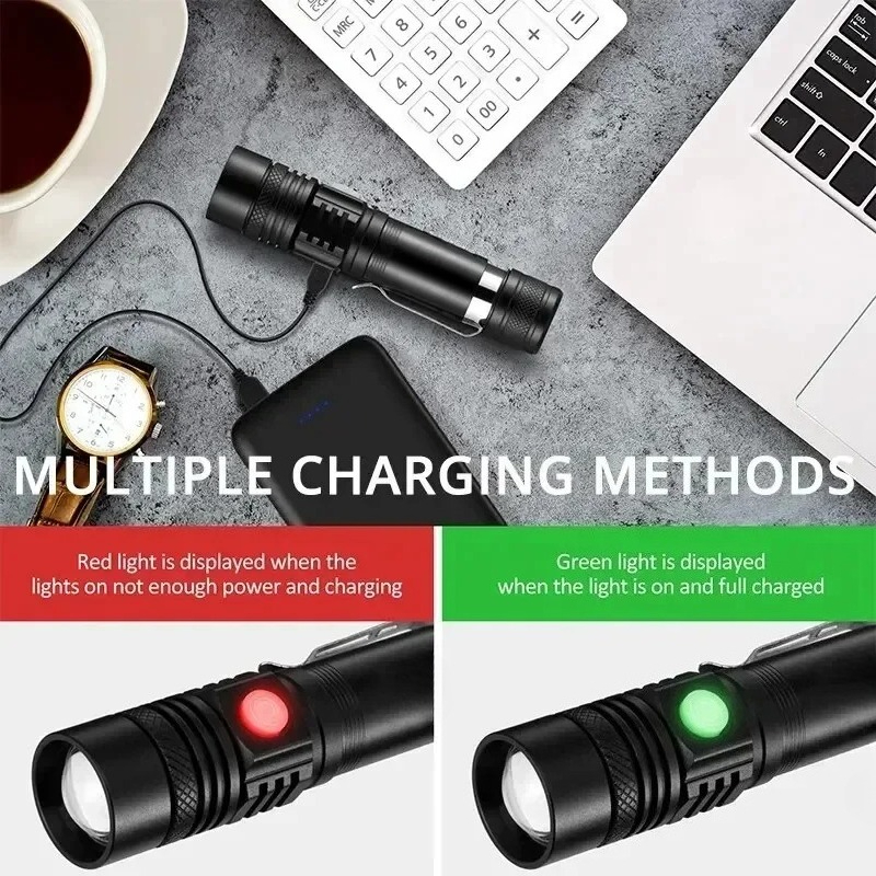 T6 LED Rechargeable Flashlight - Outdoor Lighting Electric 评论和价格