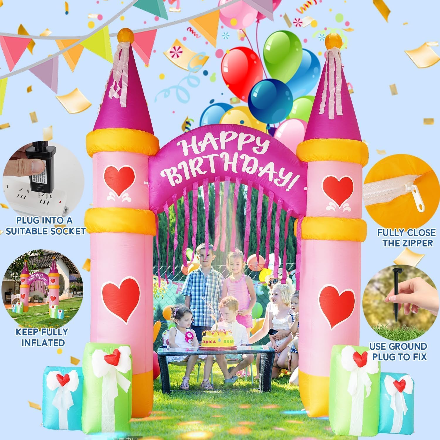 10 FT Inflatable Archway Castl - Lighting Wedding Outdoor 评论和价格